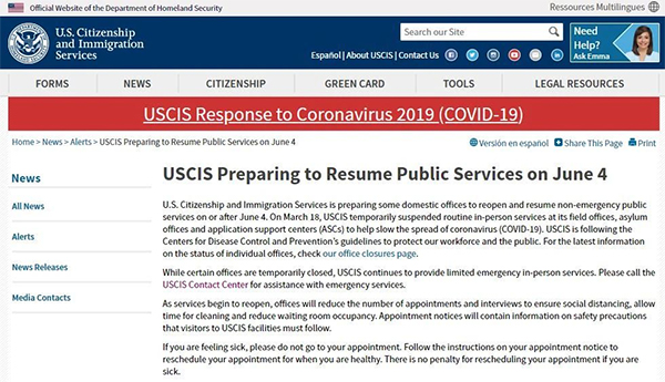 美国移民局即将开门，领馆开门还会远吗？移民签证申请、延期需尽快提上日程